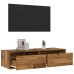 Mueble de TV con luces LED envejecida 100X35,5x25 cm