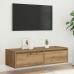 Mueble de TV con luces LED roble artisan 100X35,5x25 cm