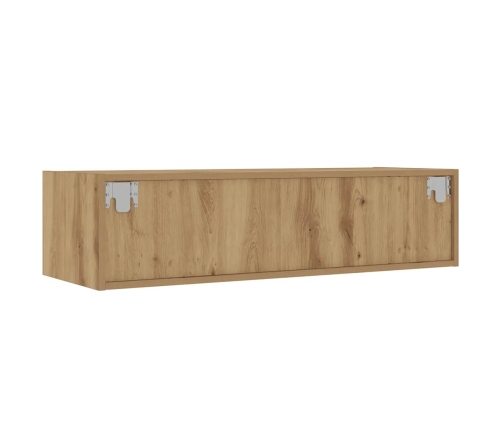 Mueble de TV con luces LED roble artisan 100X35,5x25 cm