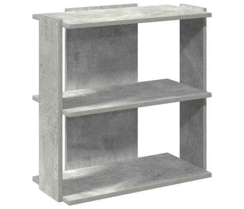 Librería de 3 niveles madera gris hormigón 60x30x60 cm