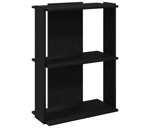 Librería de 3 estantes madera de ingeniería negro 60x30x80 cm