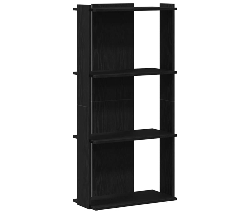 Librería de 3 estantes madera de ingeniería negro 60x30x120 cm