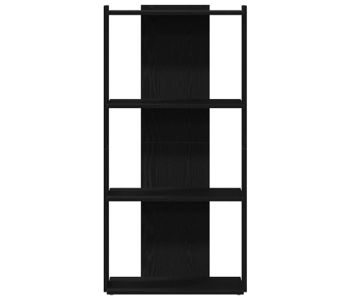 Librería de 3 estantes madera de ingeniería negro 60x30x120 cm