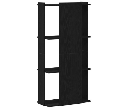 Librería de 3 estantes madera de ingeniería negro 60x30x120 cm