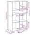 Estantería madera ingeniería negra 66x31x112 cm