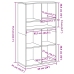 Estantería madera de ingeniería envejecida 66x31x112 cm