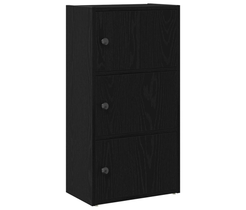 Librería de madera contrachapada roble negro 40x24x77 cm