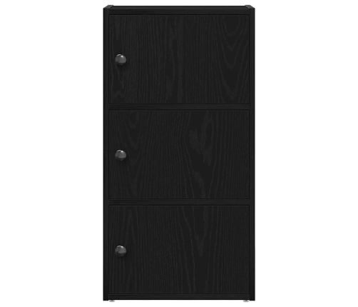 Librería de madera contrachapada roble negro 40x24x77 cm