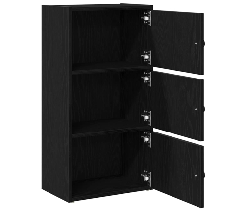 Librería de madera contrachapada roble negro 40x24x77 cm