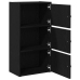 Librería de madera contrachapada roble negro 40x24x77 cm