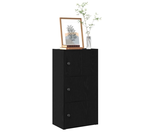 Librería de madera contrachapada roble negro 40x24x77 cm