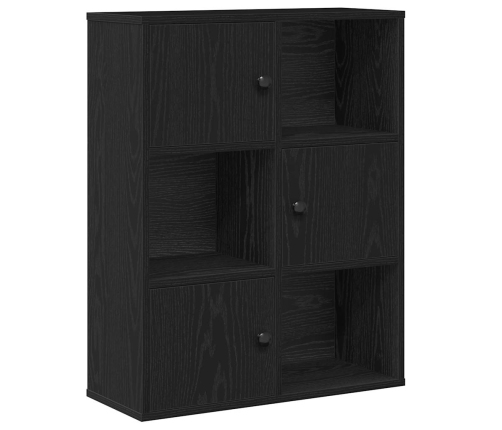 Librería de madera contrachapada roble negro 60x24x76,5 cm