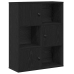 Librería de madera contrachapada roble negro 60x24x76,5 cm