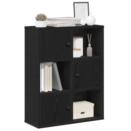 Librería de madera contrachapada roble negro 60x24x76,5 cm