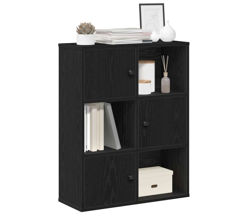 Librería de madera contrachapada roble negro 60x24x76,5 cm