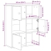 Estantería de madera de ingeniería gris hormigón 60x24x76,5 cm