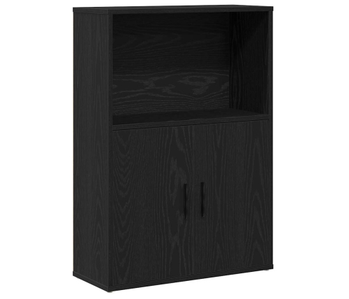 Librería de madera contrachapada roble negro 60x24x85 cm