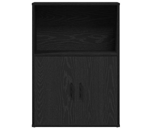 Librería de madera contrachapada roble negro 60x24x85 cm