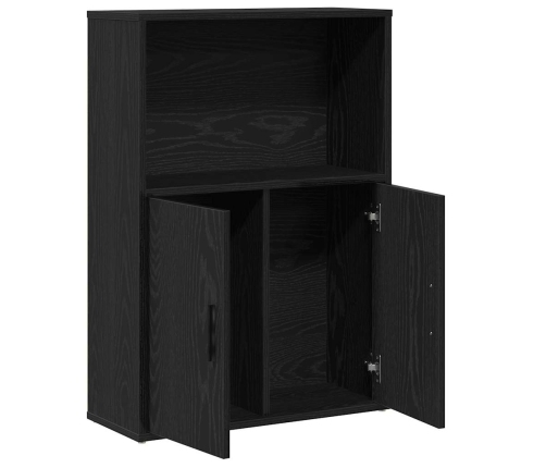 Librería de madera contrachapada roble negro 60x24x85 cm