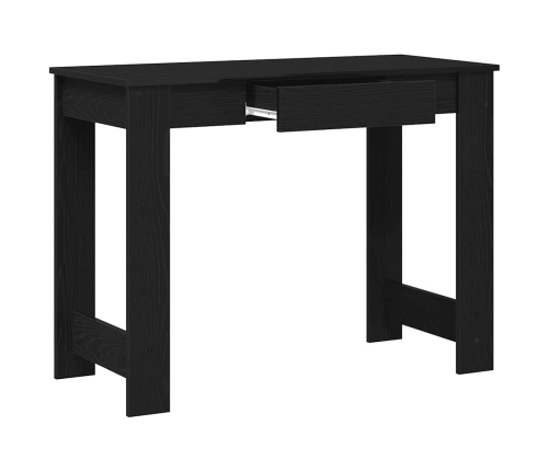 Escritorio de madera contrachapada negro 100x45x75 cm