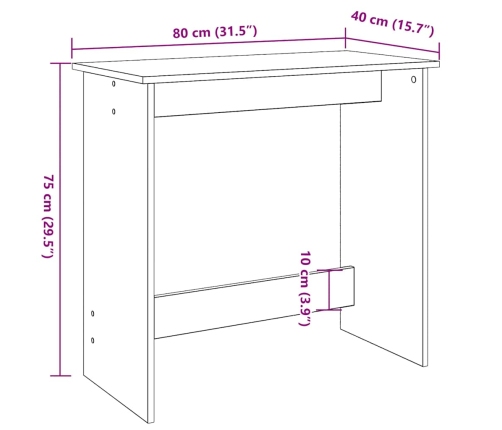 Escritorio de madera de ingeniería roble marrón 80x40x75 cm