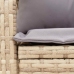 Silla mecedora de jardín con cojines ratán sintético beige