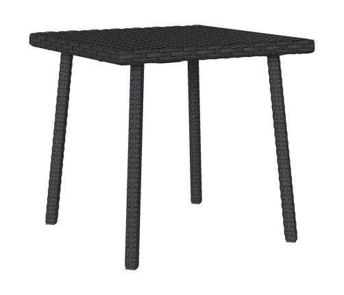 Mesa centro jardín rectangular negra 40x40x37cm ratán sintético