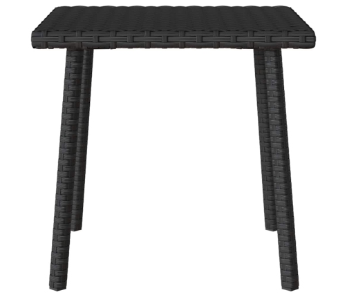 Mesa centro jardín rectangular negra 40x40x37cm ratán sintético