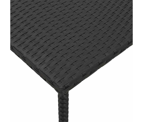 Mesa centro jardín rectangular negra 40x40x37cm ratán sintético