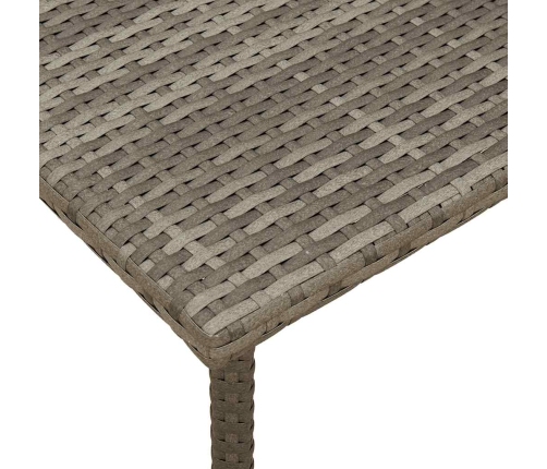 Mesa centro jardín rectangular gris 40x40x37cm ratán sintético