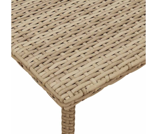 Mesa centro jardín rectangular beige 40x40x37cm ratán sintético