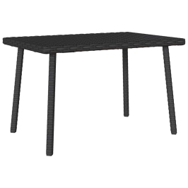 Mesa centro jardín rectangular negra 60x40x37cm ratán sintético