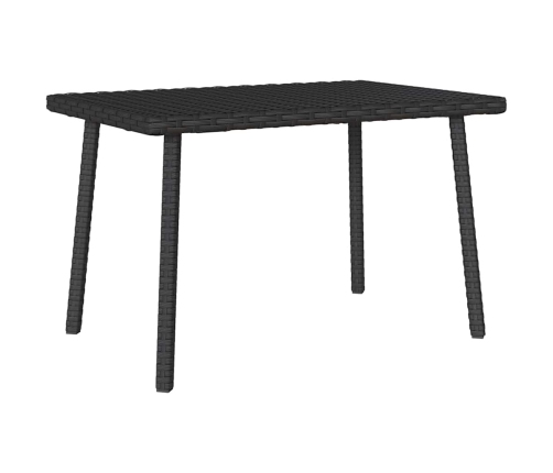 Mesa centro jardín rectangular negra 60x40x37cm ratán sintético