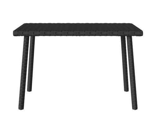 Mesa centro jardín rectangular negra 60x40x37cm ratán sintético