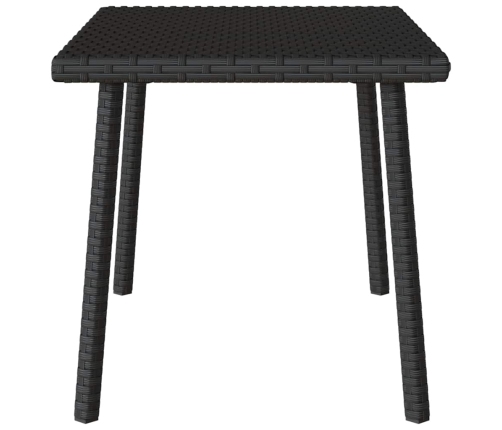 Mesa centro jardín rectangular negra 60x40x37cm ratán sintético