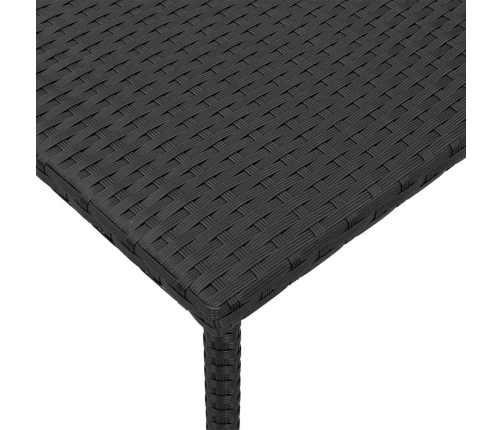 Mesa centro jardín rectangular negra 60x40x37cm ratán sintético