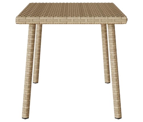 Mesa centro jardín rectangular beige 60x40x37cm ratán sintético