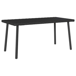 Mesa centro jardín rectangular negra 80x40x37cm ratán sintético