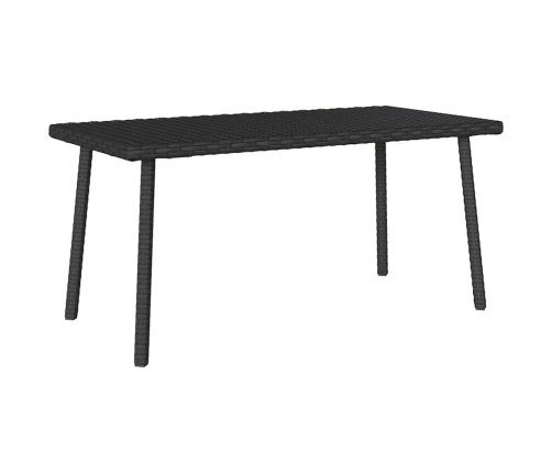 Mesa centro jardín rectangular negra 80x40x37cm ratán sintético