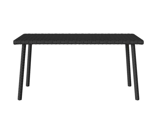 Mesa centro jardín rectangular negra 80x40x37cm ratán sintético