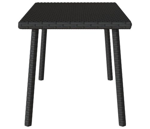 Mesa centro jardín rectangular negra 80x40x37cm ratán sintético