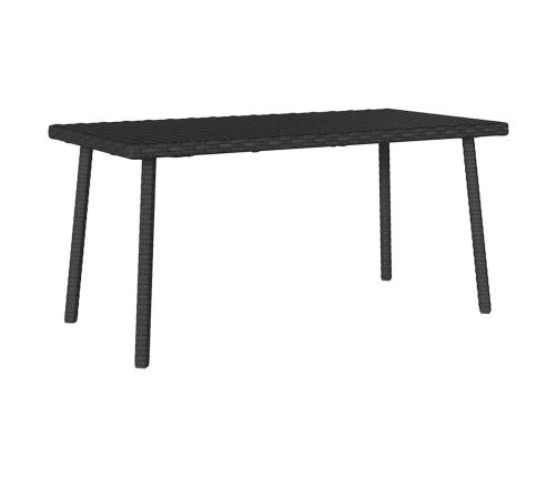 Mesa centro jardín rectangular negra 80x40x37cm ratán sintético