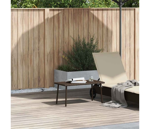 Mesa centro jardín rectangular marrón 80x40x37 cm