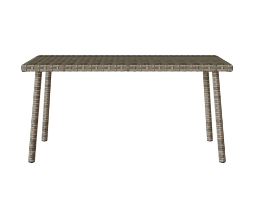 Mesa centro jardín rectangular gris 80x40x37cm ratán sintético