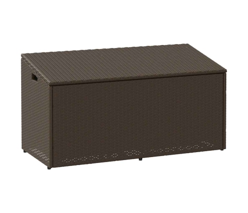 Caja de almacenaje jardín ratán sintético marrón 110x50x58 cm