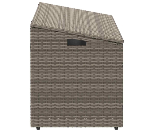 Caja de almacenaje de jardín ratán sintético gris 110x50x58 cm