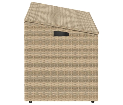 Caja de almacenaje jardín ratán sintético beige 110x50x58 cm