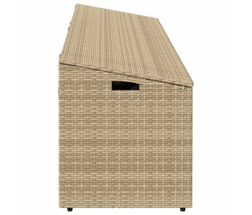 Caja de almacenaje jardín ratán beige 220x50x58 cm