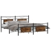 Estructura de cama sin colchón metal roble ahumado 183x213 cm