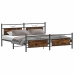 Estructura de cama sin colchón metal roble ahumado 193x203 cm